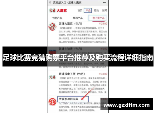 足球比赛竞猜购票平台推荐及购买流程详细指南